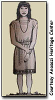Pueblo girl in ancient times.