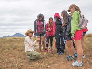 Crow Canyon researchers working with students in the field